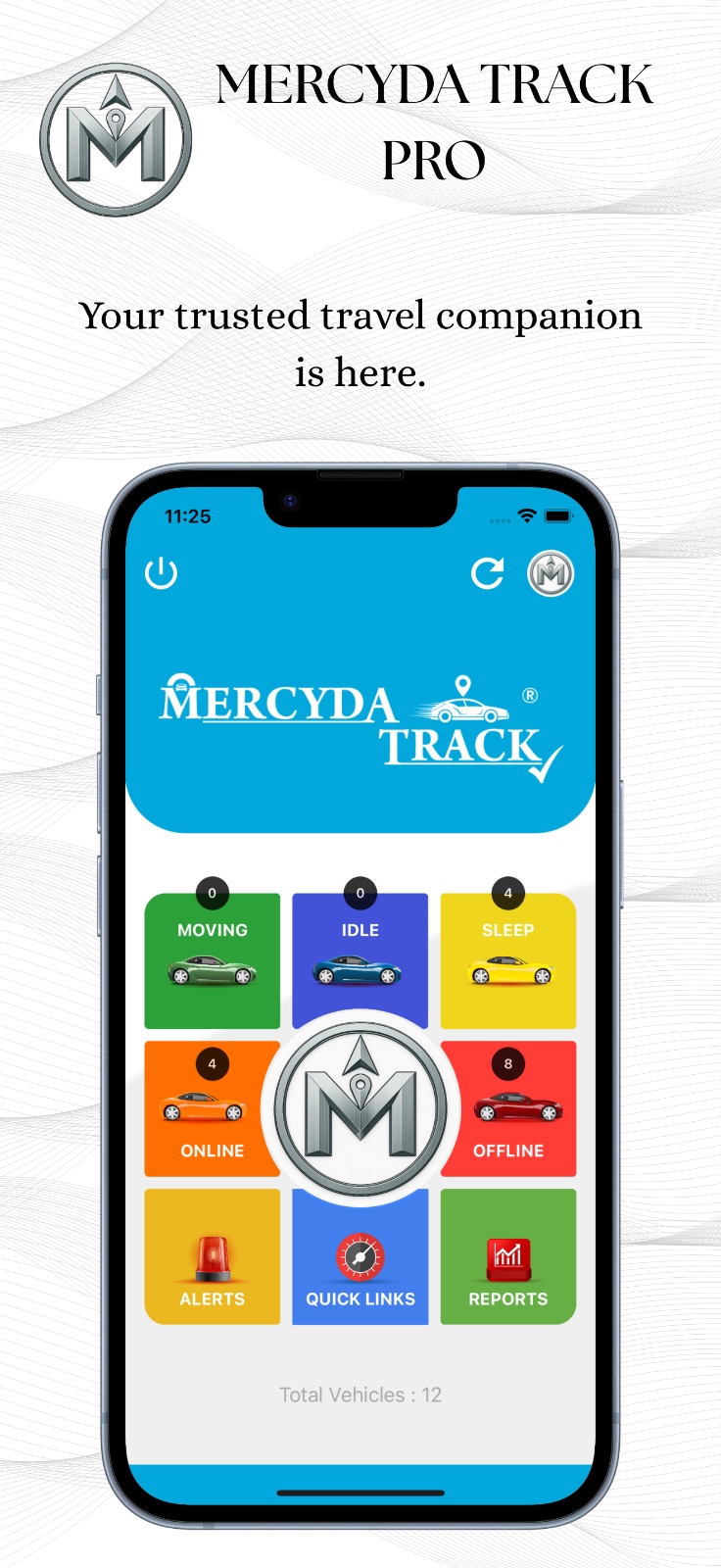 Mercyda Track on iOS – Dashboard