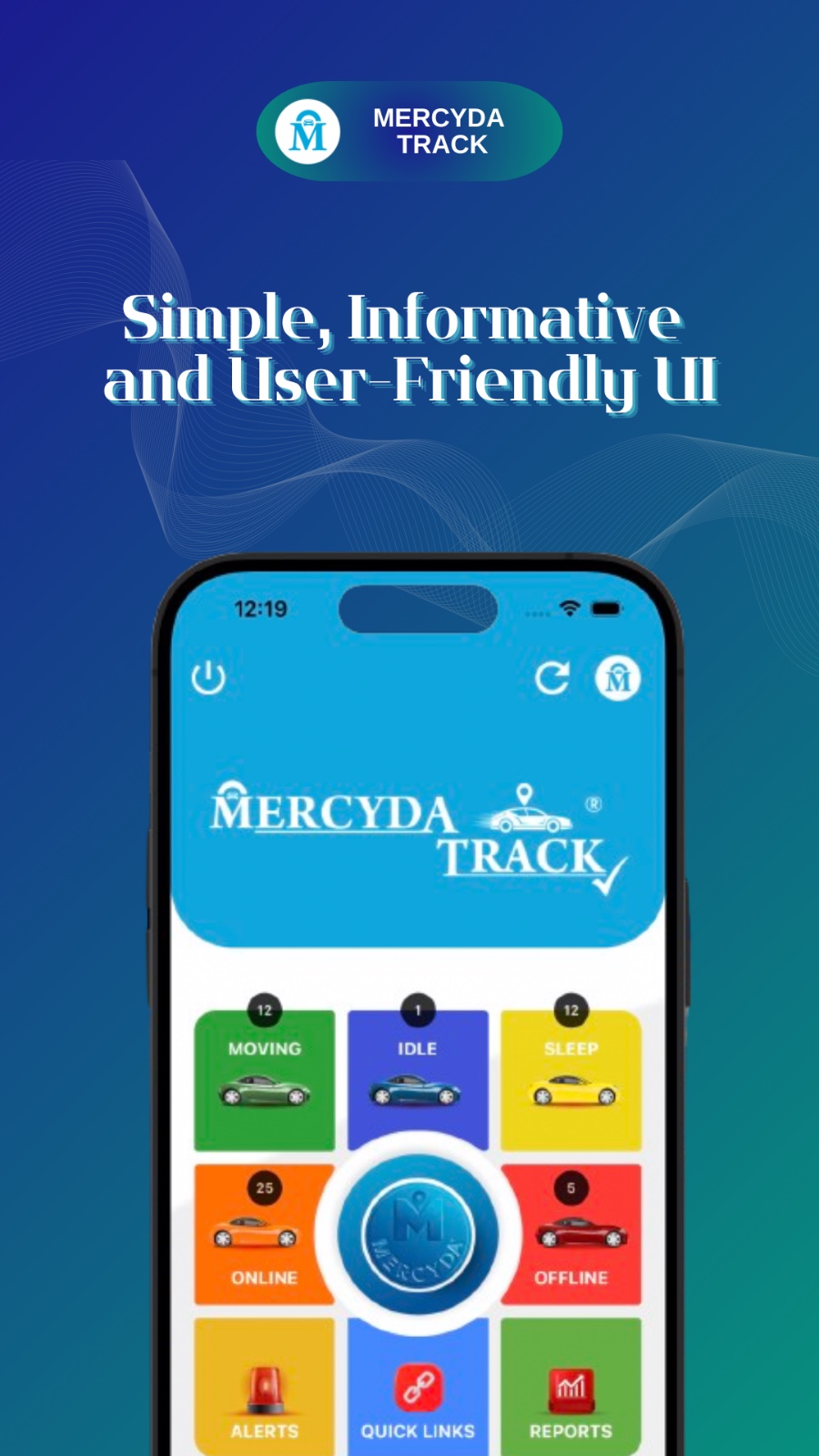 Mercyda Track on iOS – Dashboard